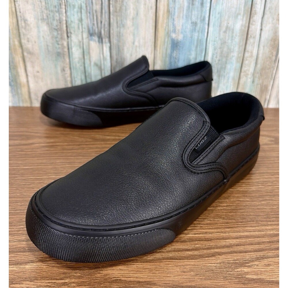Lugz Clipper Womens 9.5 Black Leather Slip Resistant Work Shoes Nursing Sneakers